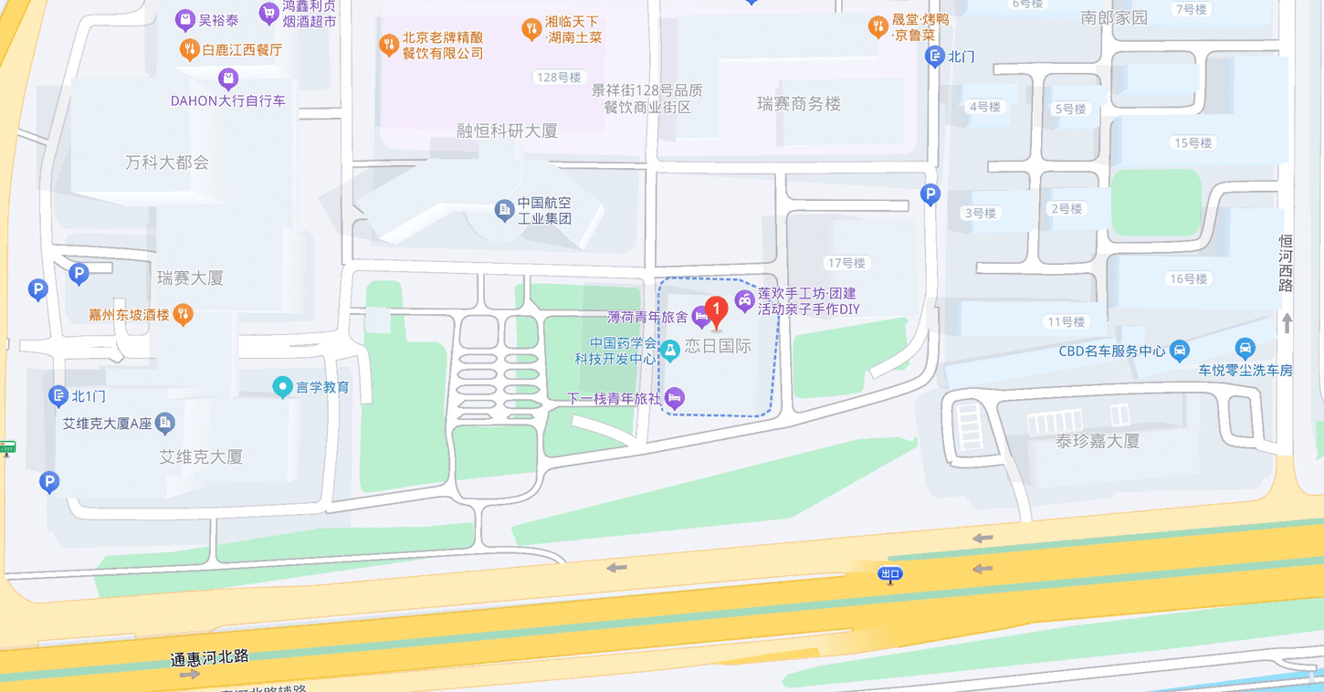 北京市朝阳区通惠河北路南郎家园18号恋日国际位置地图